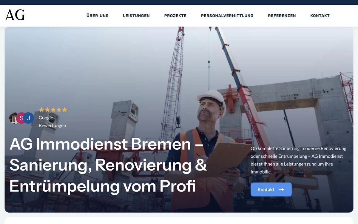 Webseite-Mockup von AG-Immobau & Dienstleistungen GmbH