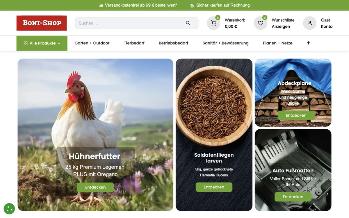 Webseite-Mockup der Referenz Boni-Shop24