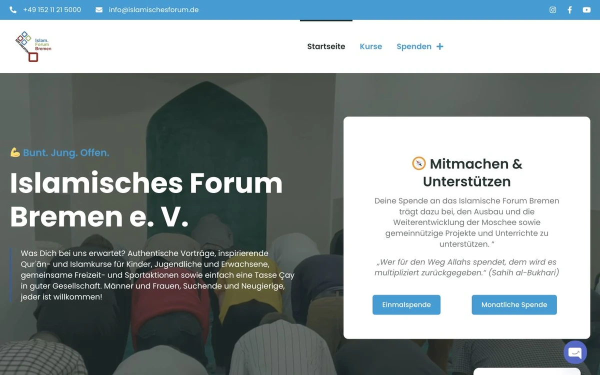 Webseite-Mockup der Referenz Islamisches Forum Bremen e. V.