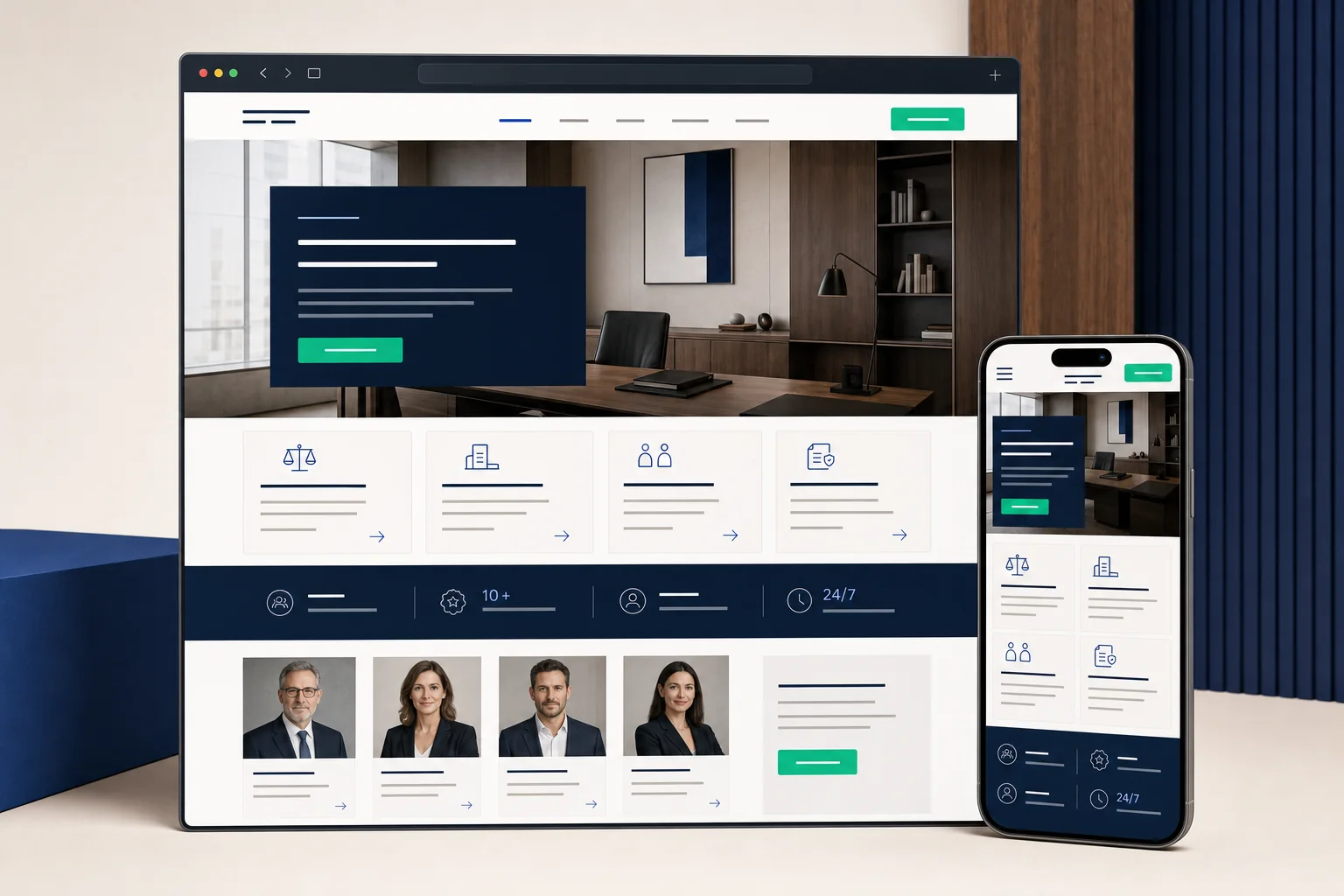 Webseite-Vorlage Kanzlei Klarsicht für Anwälte