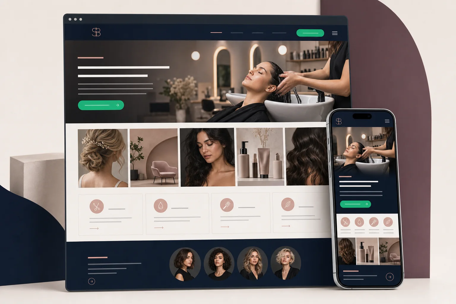 Webseite-Vorlage Studio Belle für Friseure